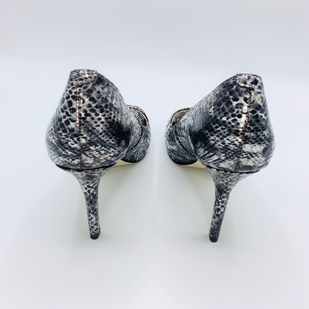 Enzo Angiolini EAMaiven Pewter Snakeskin Peep Toes - Picture 5 of 7